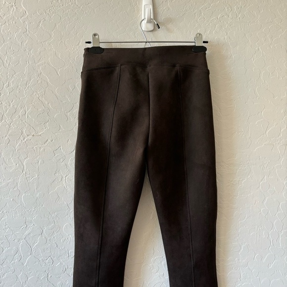 SPANX Chocolate Brown Faux Suede Skinny Fitted Leggings Career Office Size XSP - Picture 7 of 10